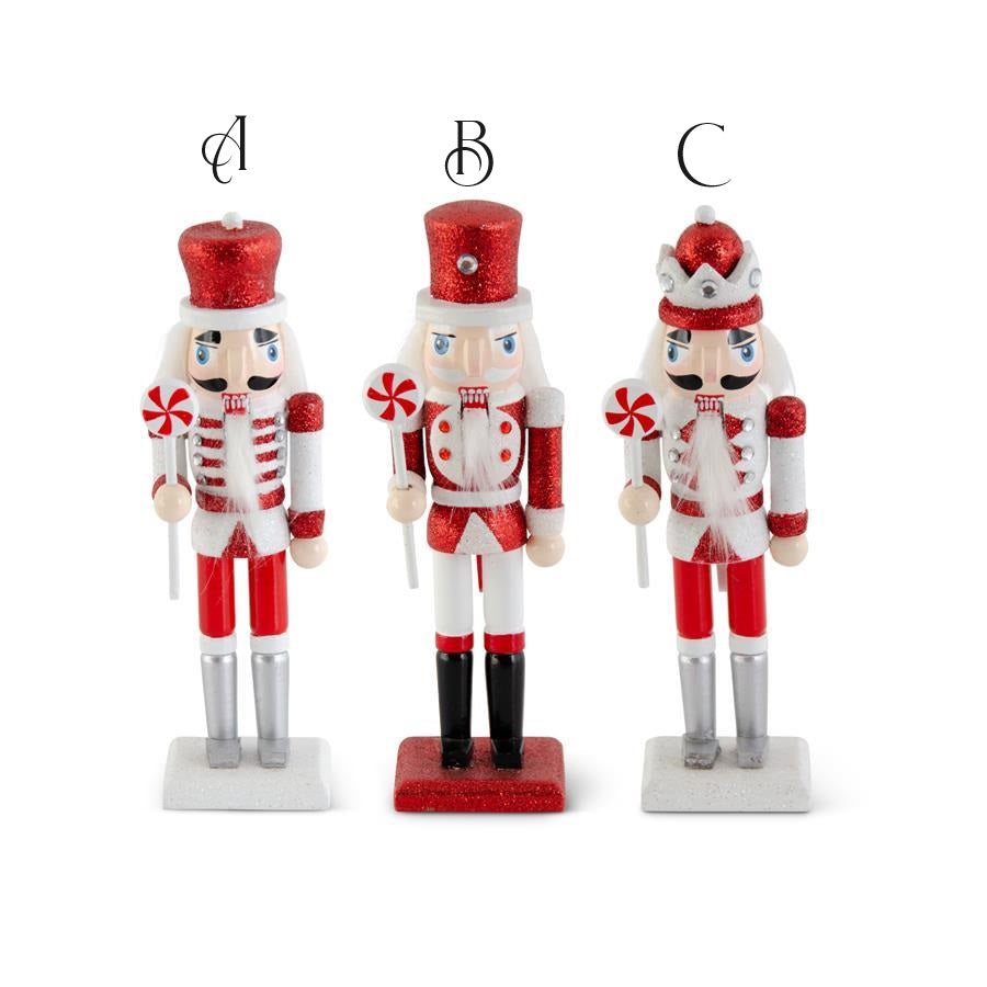 Red & White Glittered Nutcrackers