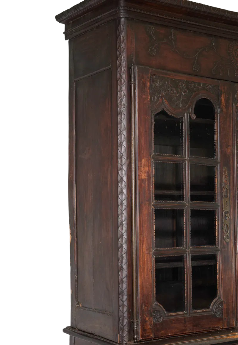 19th Century French Walnut Finely Carved Buffet Deux Corps