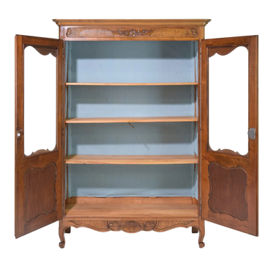 Louis XV Burled Walnut Bookcase or Vitrine