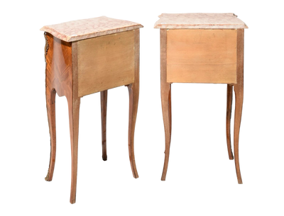 Antique Pair of Louis XV Inlaid Petite Chests and Nightstands