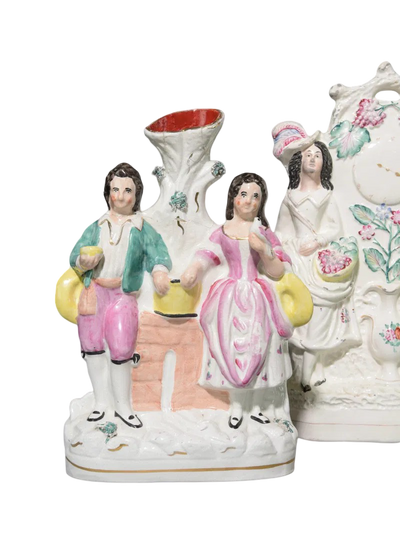 Antique Staffordshire Spill Vase and Figures