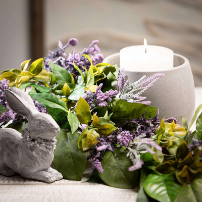 Whitewashed Floral Bunny