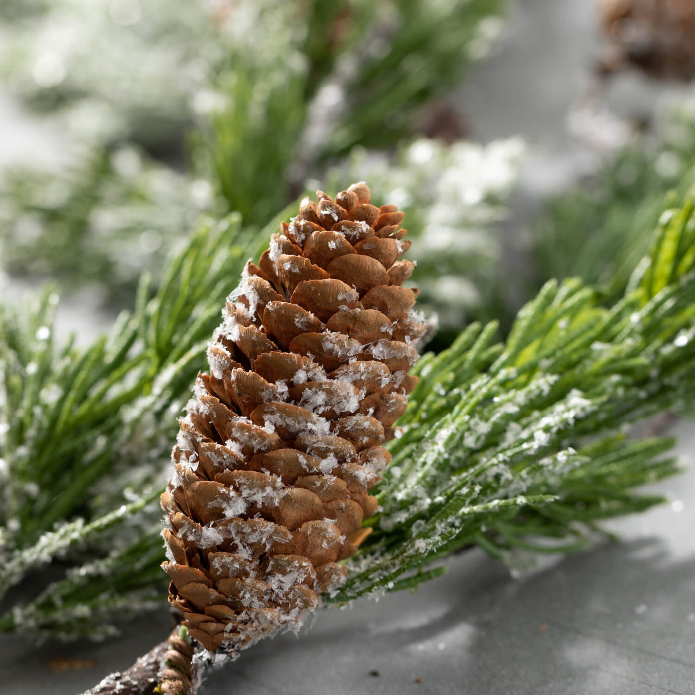 Frosted Pine and Pinecone Spray