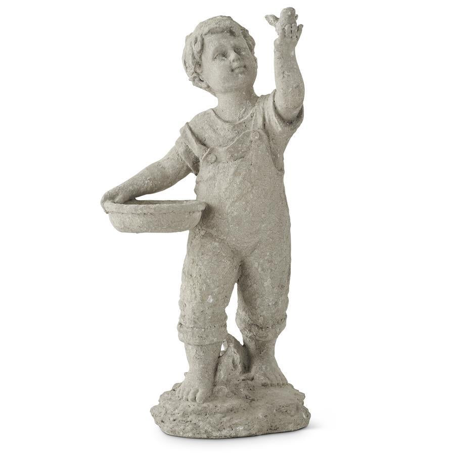 Boy with Bird Statue