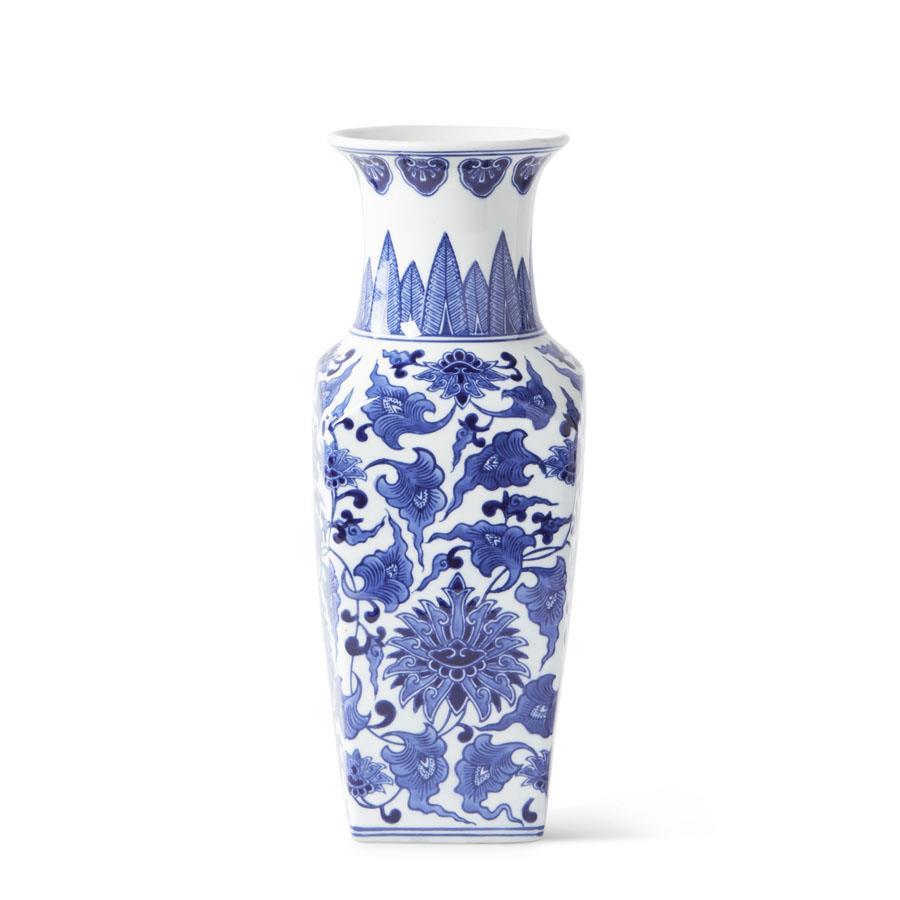 14" Blue and White Porcelain Vase