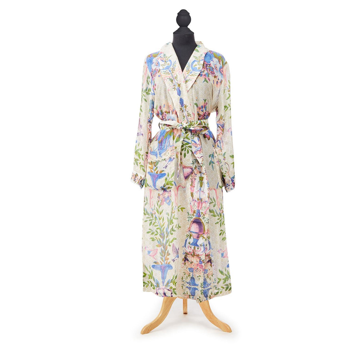 Opulent Peach Robe Kimono with Removable Waist Tie Closure -Designed by One Hundred Stars