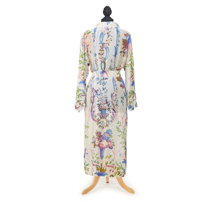 Opulent Peach Robe Kimono with Removable Waist Tie Closure -Designed by One Hundred Stars