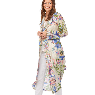 Opulent Peach Robe Kimono with Removable Waist Tie Closure -Designed by One Hundred Stars