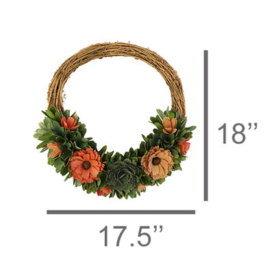 Fall Floral Wood Flower Wreath