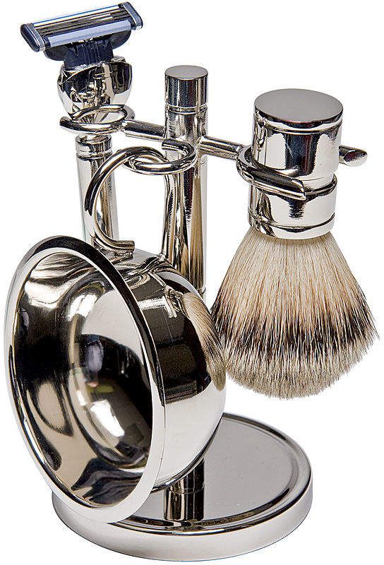 Silver Plate Shave Set for Men