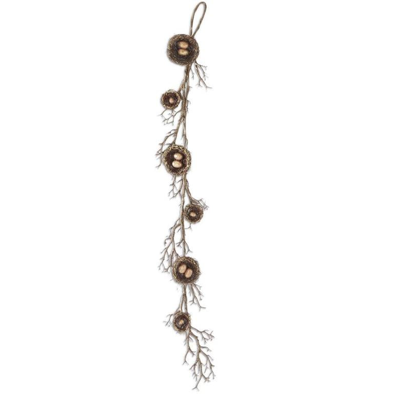 71" Branch Garland with Bird Nests