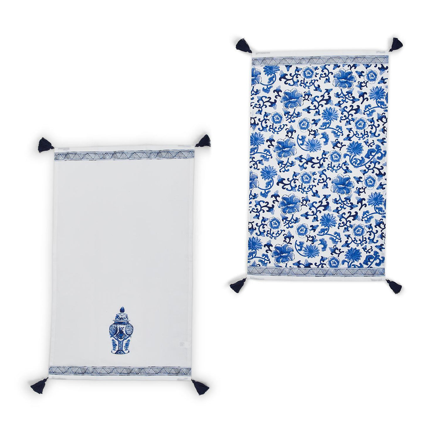 Blue Willow Chinoiserie Dish Towel Set