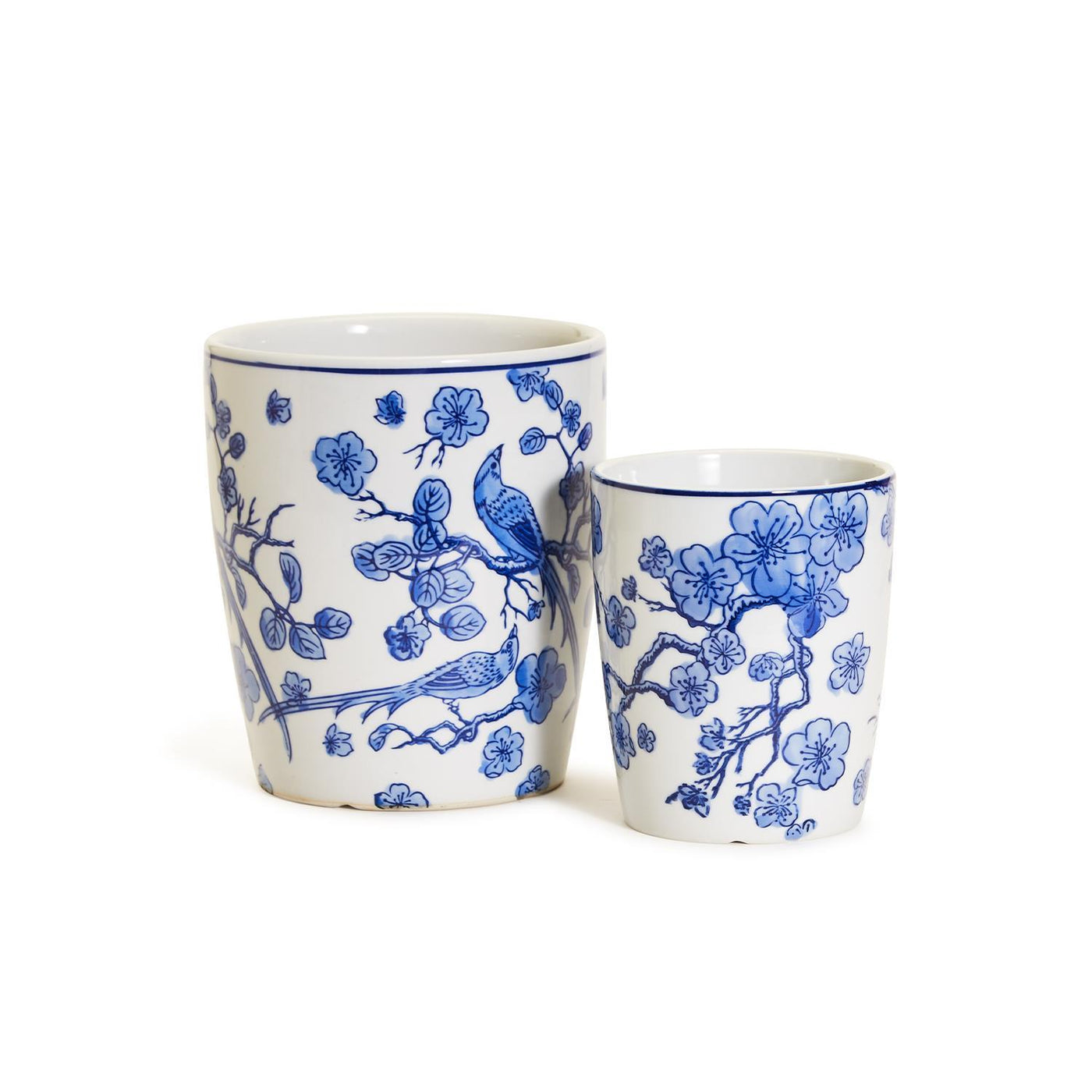 Blue Blossom Bird Cachepot - 2 Sizes