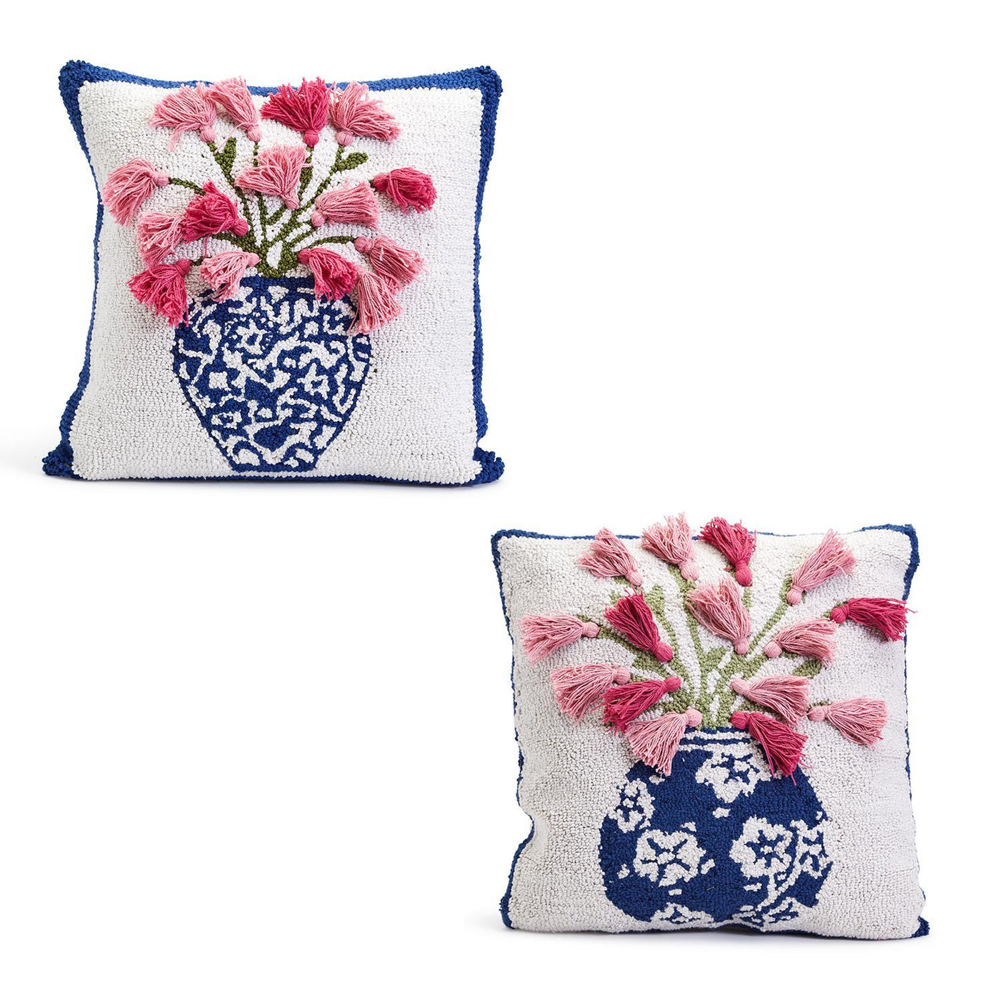 Chinoiserie Vase Tassel Accent Pillow