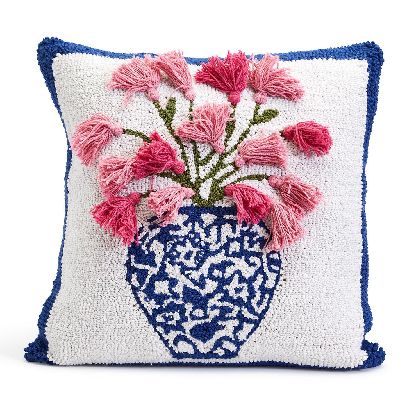 Chinoiserie Vase Tassel Accent Pillow