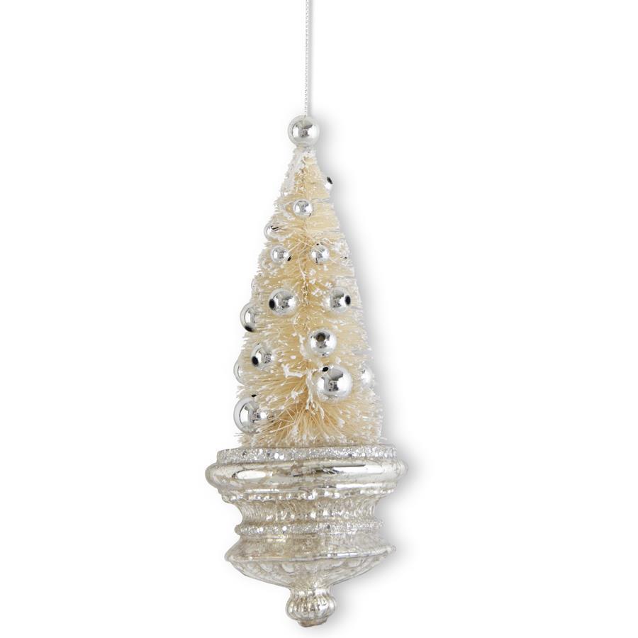 Cream Bottlebrush Tree Ornament