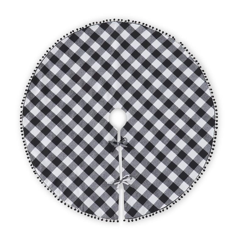 43.5" Black and White Plaid Tree Skirt