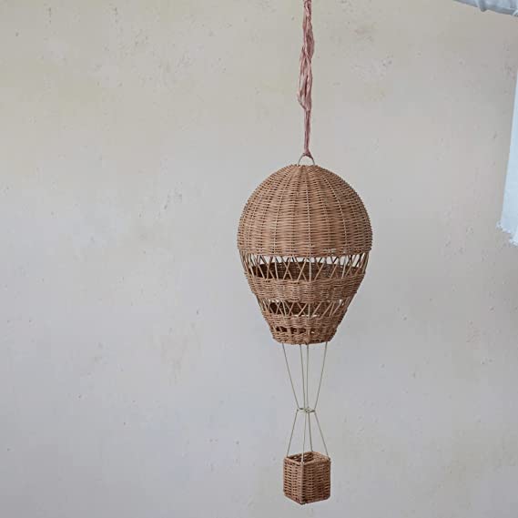 Hanging Handwoven Rattan Hot Air Balloon