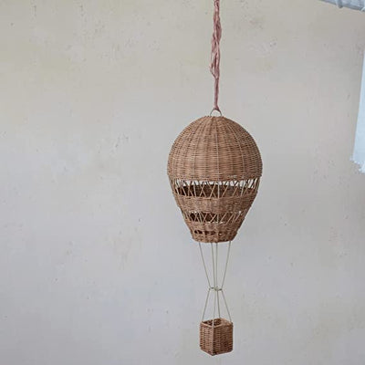 Hanging Handwoven Rattan Hot Air Balloon