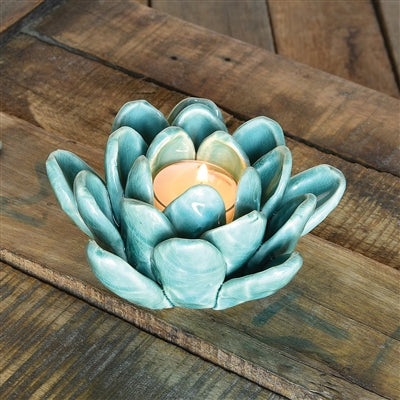 Succulent Tea Light Holder - Blue