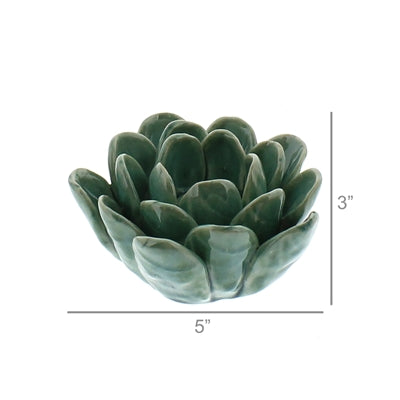 Succulent Tea Light Holder - Blue