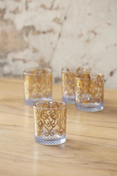 Golden Ikat Cocktail Glass