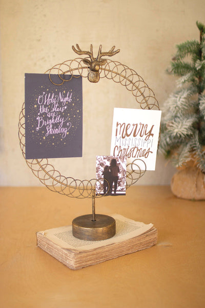 Round Wire Christmas Card Holder