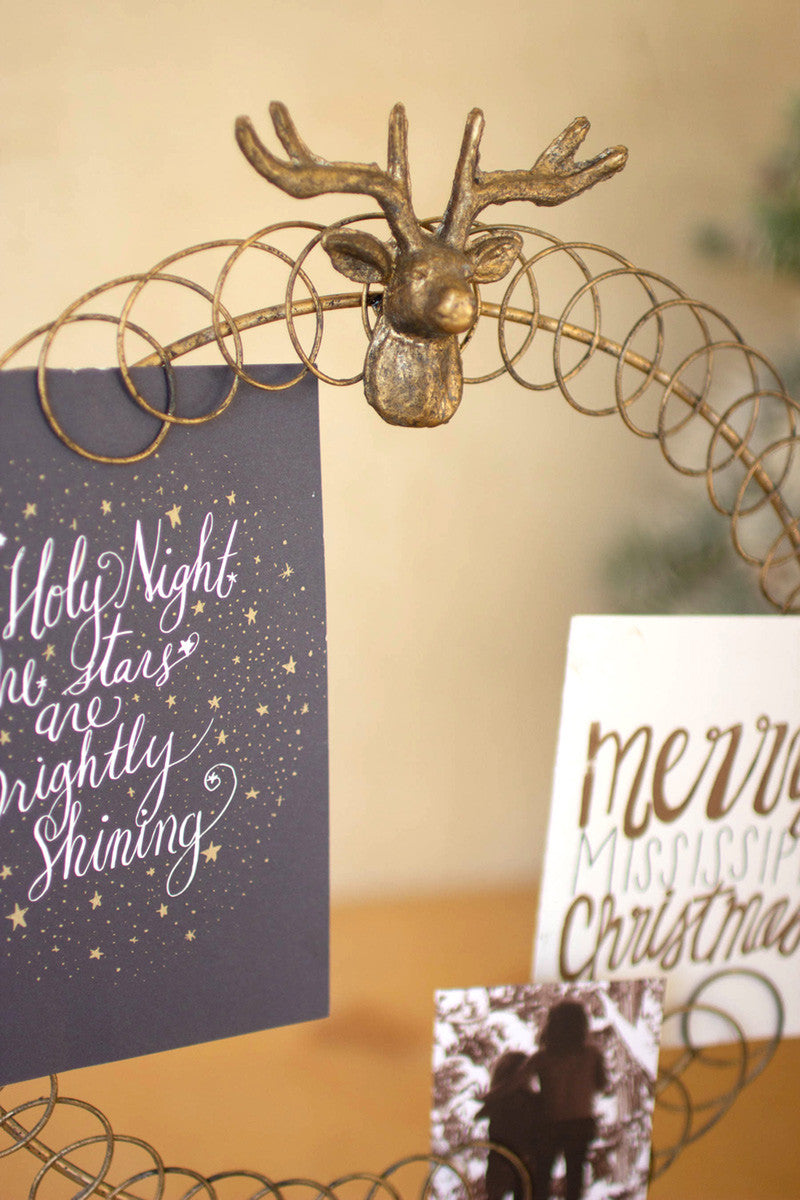 Round Wire Christmas Card Holder