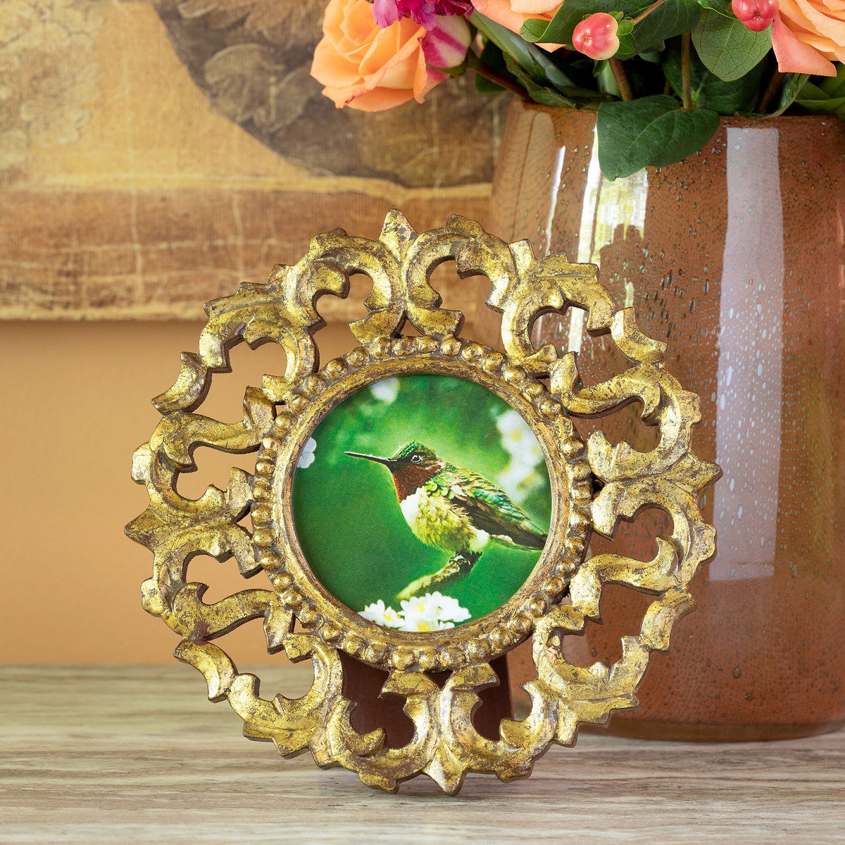 Chantilly Carved Wood Picture Frame, Round