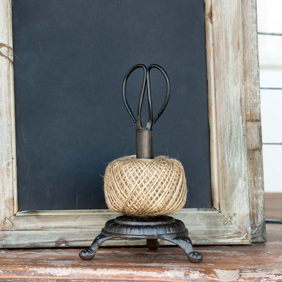 Ball of Twine on Cast Iron Stand with Scissors