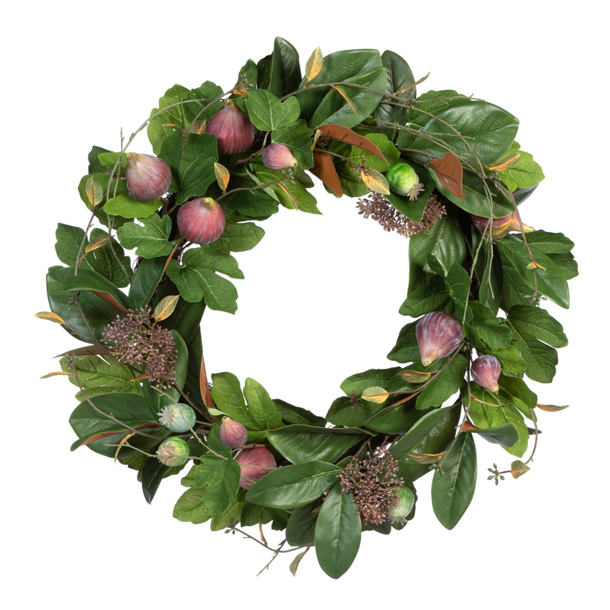 Magnolia Leaf and Fig Wreath