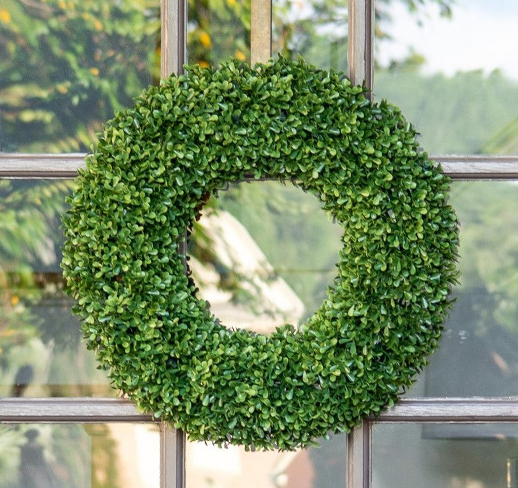 FAUX BOXWOOD ROUND WREATH - 20 INCH