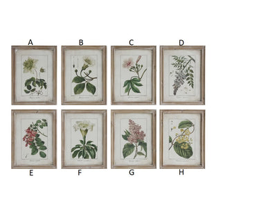 Framed Wall Decor with Floral Image, 8 Styles