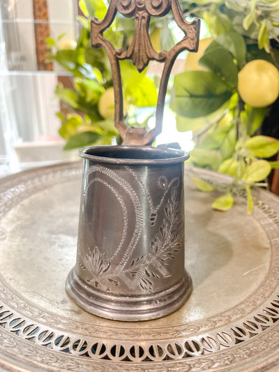 Vintage Victorian Silverplate Engraved Floral Child's Cup