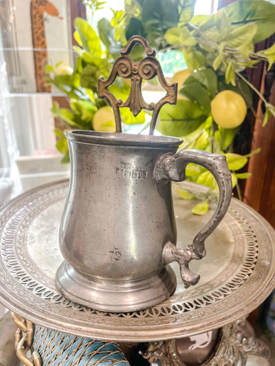 Antique Pewter Tankard from England