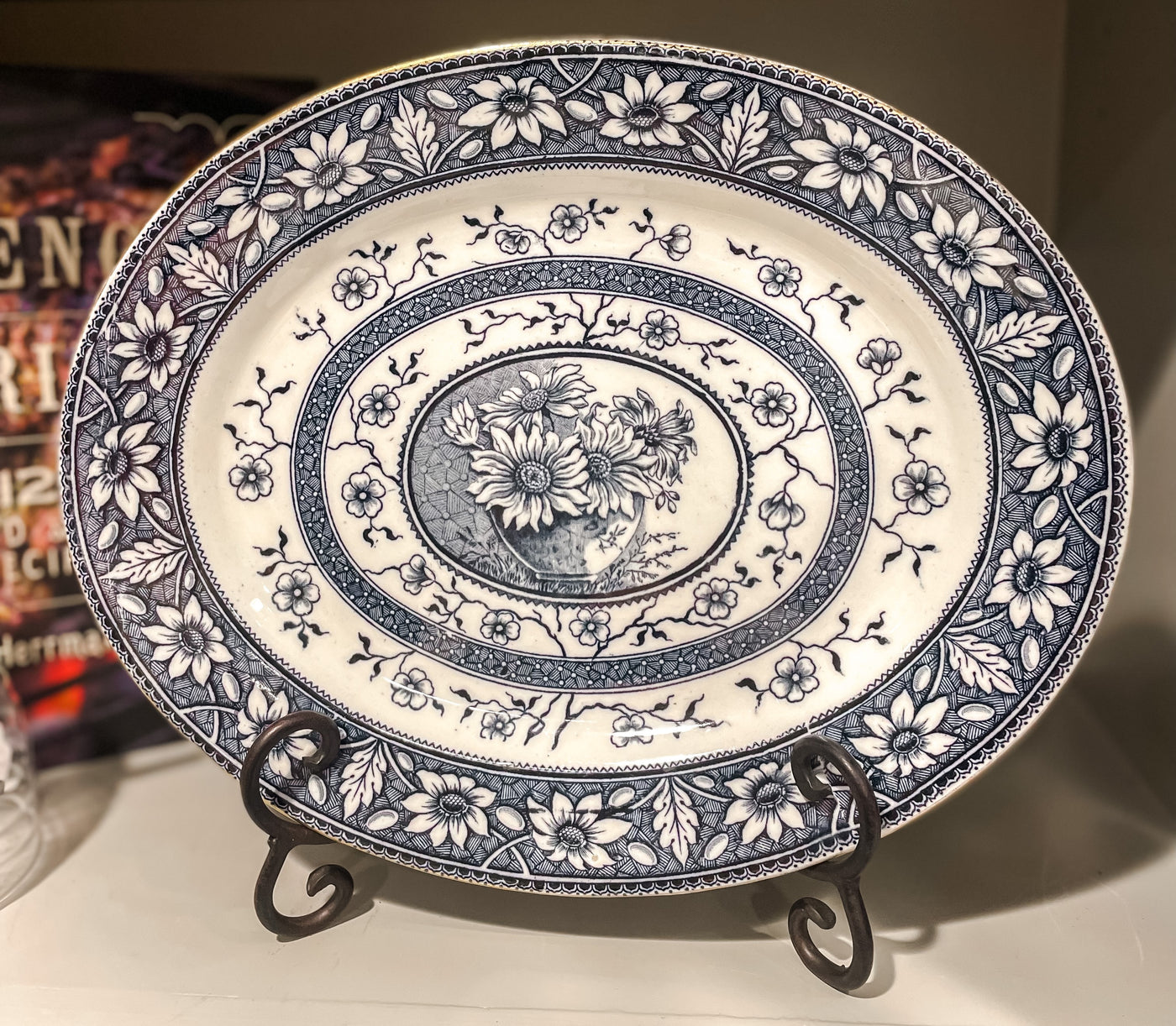 Antique English Staffordshire Oval Platter