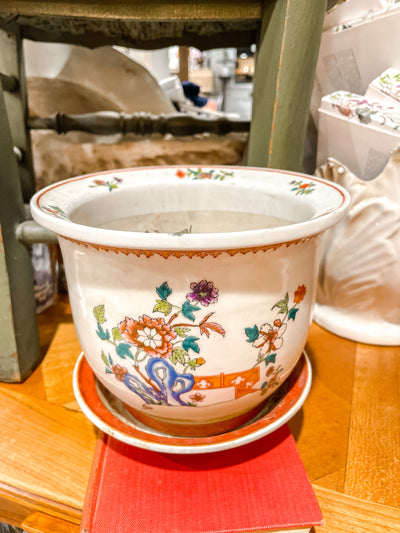 Vintage Cachepot with Drip Plate