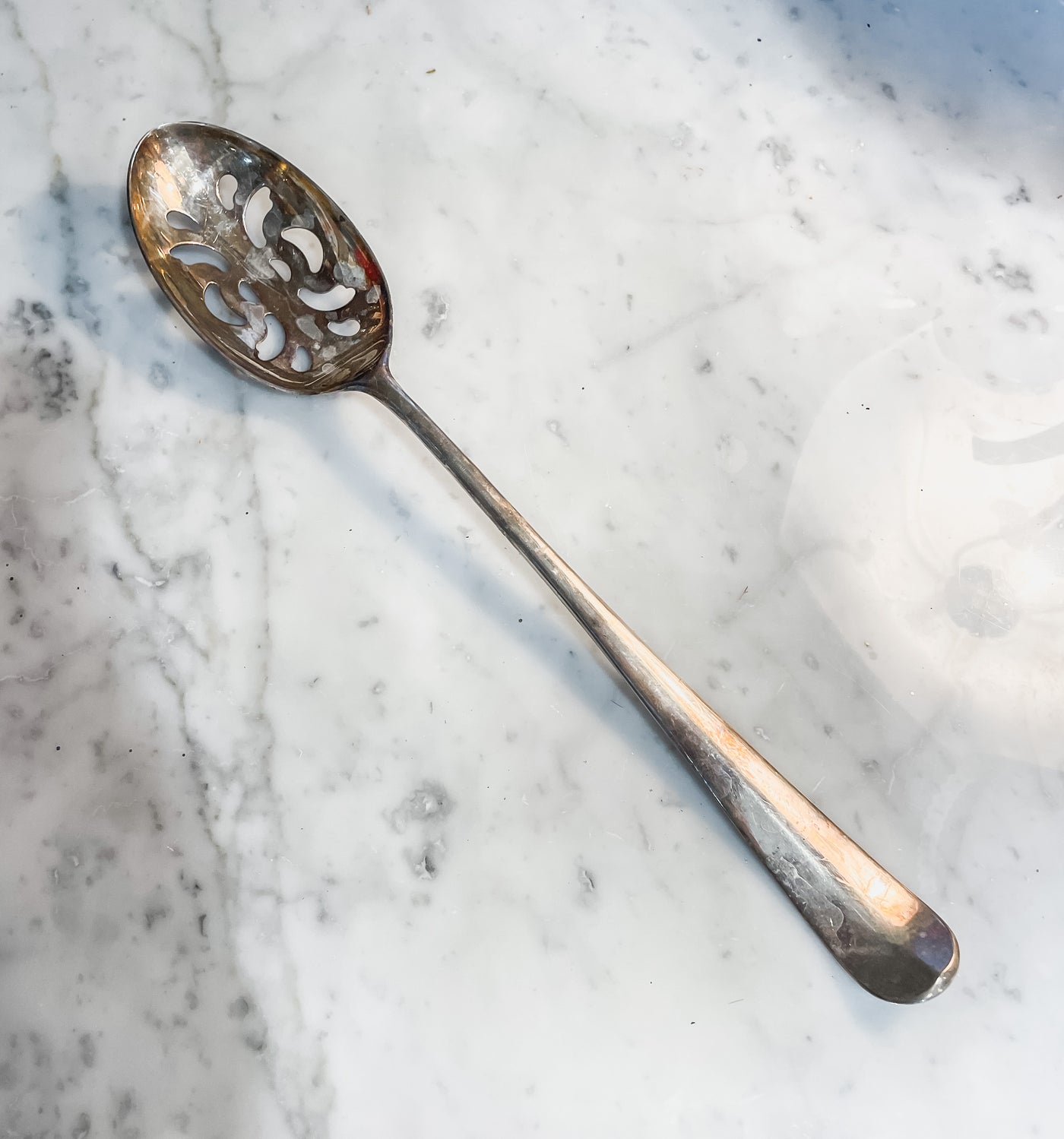 Large Vintage Silverplated Italian Serving Spoon