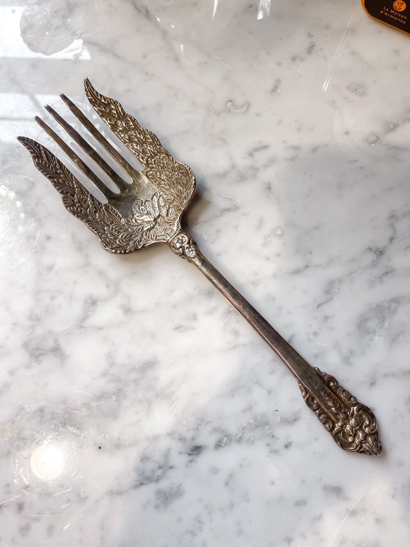 English Sterling Silver Serving Fork