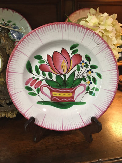 Antique French Floral Faience Plate