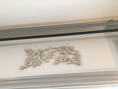 Iron Decorative Accent of Furled Oak Leaf and Acorns