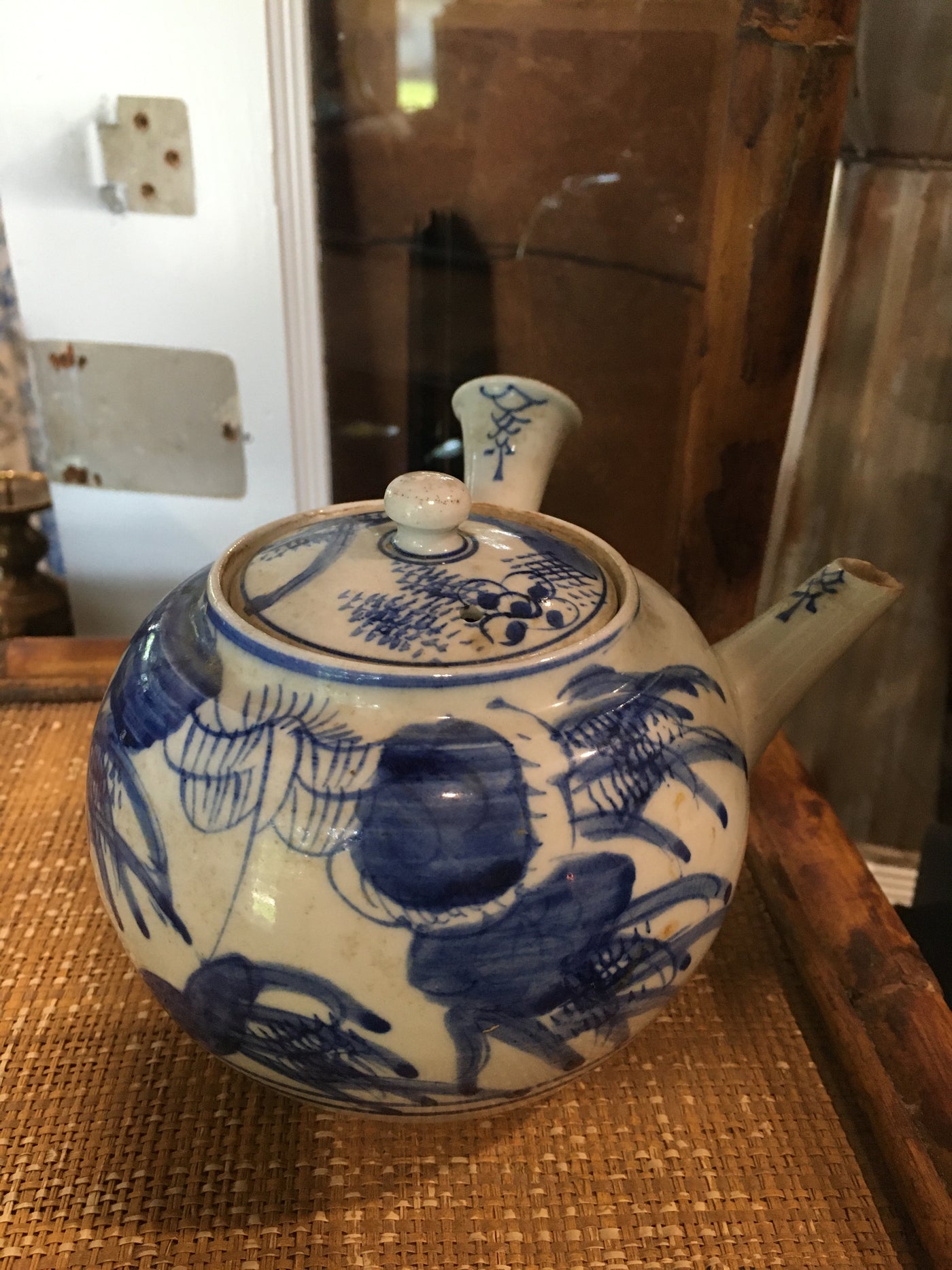 Antique Chinese Blue and White Small Teapot