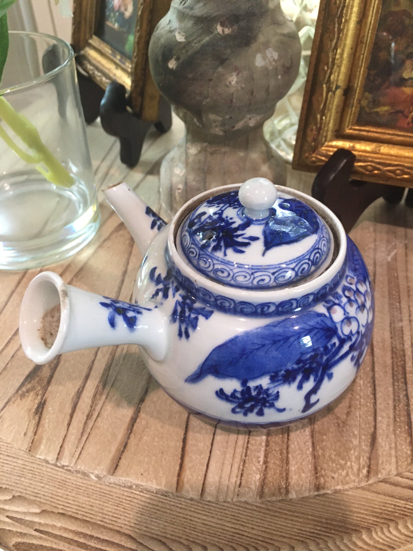 Antique Chinese Blue and White Petite Teapot