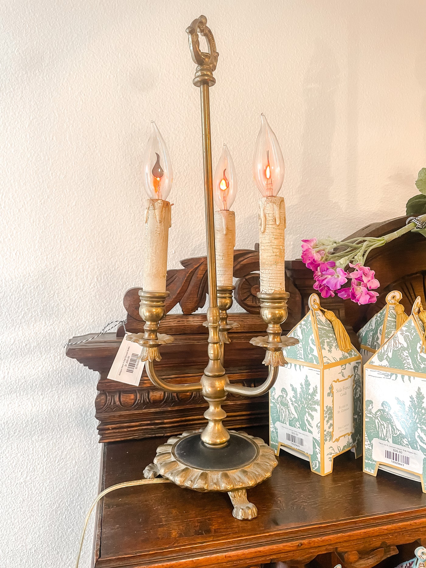 Antique French Candelabra Custom Lamp