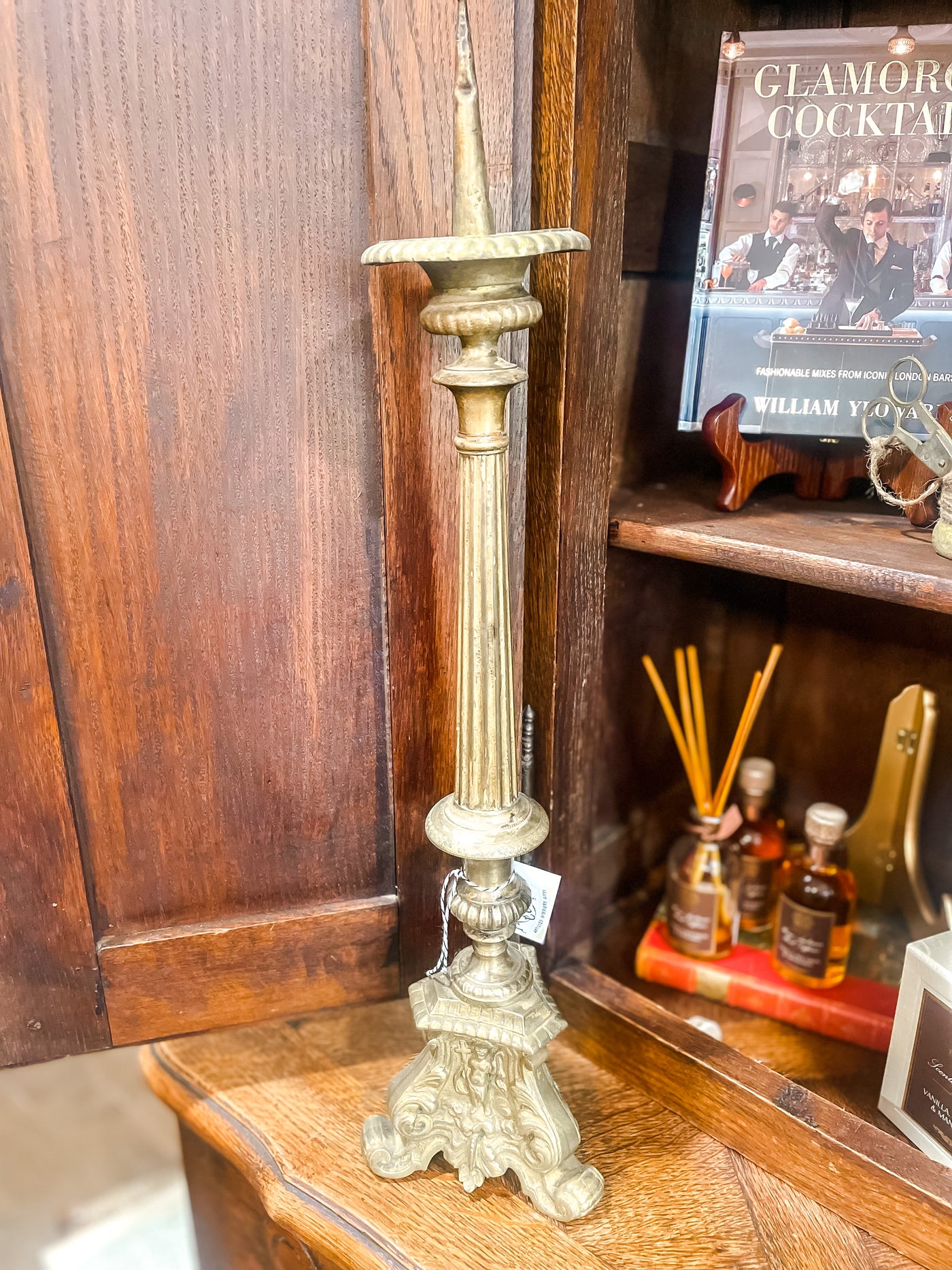 Antique Brass Candle Holder