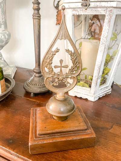 Antique French Alter Scepter Top on Wooden Base