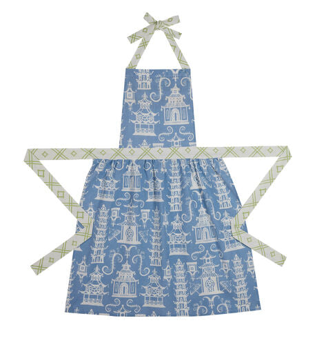 Pagodas Periwinkle Apron – The French Cottage