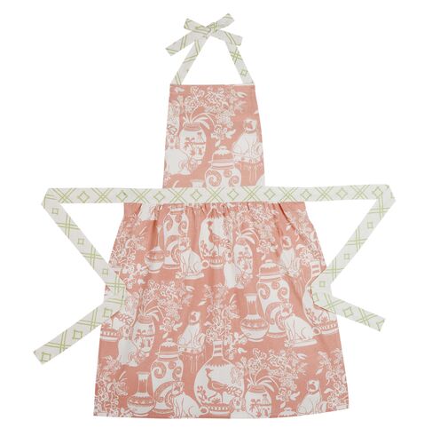 Dog Vase Rose Apron