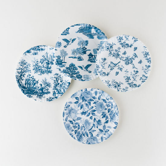 Pictorial Blue and White Melamine S/4