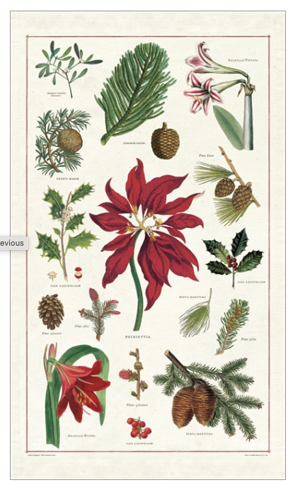 Christmas Botanica Tea Towel